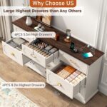 chartustriable 70inch Large Long Dresser w/Charging Station,10 Drawer Dresser w/Deep Big Drawers,Wooden Chest of Drawers w/Power Outlet,White Dressers for Bedroom,Living Room,Entryway - Image 4
