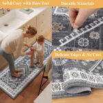 HEBE Boho Kitchen Rug Sets 3 Piece with Runner Non Slip Kitchen Rugs and Mats Washable Kitchen Mats for Floor Thick Kitchen Floor Mat Carpet Runner Rugs for Hallway Laundry Holiday Decor - Image 6