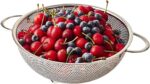 3-Piece Stainless Steel Mesh Micro-Perforated Strainer Colander Set (1-Quart, 2.5-Quart and 4.5-Quart) - Image 5