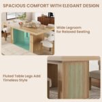 Garvee 70.8" Dining Table for 6 8 10, Modern Dining Room Table with Storage, Wood Kitchen Table with Fluted Legs, Dinner Tables for Kitchen Dining Room,Natural Wood - Image 6