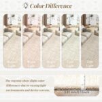 Living Room Rugs 8x10: Washable Moroccan Geometric Boho Rug Farmhouse Non Slip Stain Resistant Large Rug Low Pile Soft Carpet for Bedroom Dining Room Children Room (Beige,8'x10') - Image 8