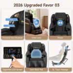 Real Relax 2026 Upgraded 2D SL-Track Massage Chair,Recliner Full Body Zero Gravity with 8 Auto Modes and Upgraded LCD Screen,Added Voice Broadcast,Headrest Cushion,Child Lock and Pause Button,Black - Image 4