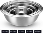 WHYSKO Stainless Steel Mixing Bowl Set, 10 Piece Stainless Steel Mixing Bowls with Lids Set for Food Prep Storage and Serving, Dishwasher Safe for Kitchen Baking Cooking, Silver - Image 6