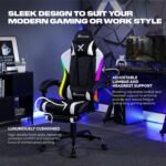 X Rocker PC Computer Gaming Desk Chair with Wheels, College Dorm Room Essentials for Guys and Girls, Adjustable, Ergonomic Office Chair, Gifts for Gamers - Image 5