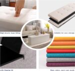 CUYOCA Storage Ottoman Bench Foldable Seat Footrest End of Bed Ottoman with Flipping Lid for Living Room, 75L, 30 inches Linen Fabric Beige - Image 7