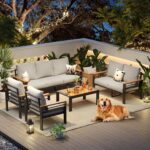 Aoxun Aluminum Patio Furniture Set 7 Seats, Oversized Outdoor Sectional with Washable Thick Cushions, Coffee Table and Waterproof Cover, Patio Conversation Sets for Porch, Balcony, Deck - Image 10