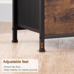 LOAKEKEL Night Stand Set 2, Nightstand with Charging Station, End Tables with Storage Shelf for Small Spaces, Bedside Table Side Tables with 2 Fabric Drawers for Bedroom, Rustic Brown, HETS020PBR - Image 10
