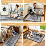 HEBE Boho Kitchen Rug Sets 3 Piece with Runner Non Slip Kitchen Rugs and Mats Washable Kitchen Mats for Floor Thick Kitchen Floor Mat Carpet Runner Rugs for Hallway Laundry Holiday Decor - Image 7
