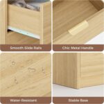 MapleGrace 53'' Wide 9 Drawer Dresser for Bedroom, Wood TV Stand Dresser with Power Outlets & LED Light, Chest of Drawers Closet Store Organizer for Living Room, Hallway, Light Oak - Image 9