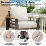Aoxun Aluminum Patio Furniture Set 7 Seats, Oversized Outdoor Sectional with Washable Thick Cushions, Coffee Table and Waterproof Cover, Patio Conversation Sets for Porch, Balcony, Deck - Image 7
