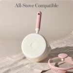 CAROTE 2.5QT & 3.0QT Sauce Pan Sets with Lid & Ladle Ceramic Nonstick Pot Set Non Toxic Saucepan with Stay-cool Handle Small Kitchen Cooking Pots, Easy to Clean, Induction Comptable, PFOA FREE - Image 7