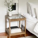 Nathan James 33301 Hayes Solid Wood Nightstand, Bedside, End or Side Table in Light Brown Wood Finish & Glass Top with Open Storage Shelf, 18 in x 18 in x 22 in - Image 4