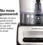Hamilton Beach Stack & Snap Food Processor and Vegetable Chopper, Stainless Steel Blades, 14 Cup + 4-Cup Mini Bowls, 3-Speed 500 Watt Motor, Black (70585) - Image 8