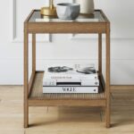 Nathan James 33301 Hayes Solid Wood Nightstand, Bedside, End or Side Table in Light Brown Wood Finish & Glass Top with Open Storage Shelf, 18 in x 18 in x 22 in - Image 7