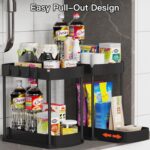 Ukeetap Multi-Purpose Pull-Out Storage Organizers, Under Sink/Cabinet Organizers and Storage for Bathroom & Kitchen, Black, 12.8 Inches, 2 Packs - Image 5