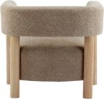 Christopher Knight Home Carly Low Profile Accent Chair, Round Backrest Side Chair, Living Room Armchair with Boucle Fabric Cushion,Comfy Reading Chair for Bedroom,Wooden Single Lounge Sofa,Light Camel - Image 10