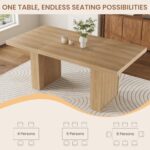 Garvee 70.8" Dining Table for 6 8 10, Modern Dining Room Table with Storage, Wood Kitchen Table with Fluted Legs, Dinner Tables for Kitchen Dining Room,Natural Wood - Image 4