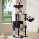 Heybly Cat Tree, 49.2 Inches Cat Tower for Indoor Cats, Spacious Cat House Condo with Hidden Space，Sturdy Steel Tube，Soft Plush Top Perch，Cozy Hammock and Sisal Scratching Posts, Smoky Gray HCT200SG - Image 6