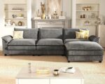 Homall 119" Modular Sectional Sofa, L Shaped Sofa Couch with Reversible Ottoman, DIY Combination Chenille Deep 3-Seat Cloud Couch for Living Room, Apartment (Light Grey, L Shaped Sofa) - Image 6
