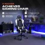 X Rocker PC Computer Gaming Desk Chair with Wheels, College Dorm Room Essentials for Guys and Girls, Adjustable, Ergonomic Office Chair, Gifts for Gamers - Image 4