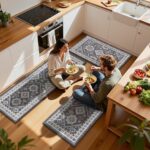 HEBE Boho Kitchen Rug Sets 3 Piece with Runner Non Slip Kitchen Rugs and Mats Washable Kitchen Mats for Floor Thick Kitchen Floor Mat Carpet Runner Rugs for Hallway Laundry Holiday Decor - Image 10