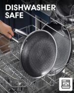 USELUCK Nonstick Frying Pans with Lid,8/10/12 inch Stainless Steel Skillet Set with Honeycomb Surface, Induction Compatible, Oven & Dishwasher Safe, PFAS-Free Cookware Sets (Frying Pan 6PCS) - Image 7