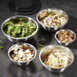 WHYSKO Stainless Steel Mixing Bowl Set, 10 Piece Stainless Steel Mixing Bowls with Lids Set for Food Prep Storage and Serving, Dishwasher Safe for Kitchen Baking Cooking, Silver - Image 5