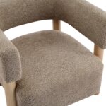 Christopher Knight Home Carly Low Profile Accent Chair, Round Backrest Side Chair, Living Room Armchair with Boucle Fabric Cushion,Comfy Reading Chair for Bedroom,Wooden Single Lounge Sofa,Light Camel - Image 13