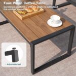 Patio Furniture Set, 4 Pieces Outdoor Patio Furniture with Coffee Table Set, Metal Patio Conversation Sets with Washable and High-Resiliency Sponge Cushions,Upgarded Grey - Image 6