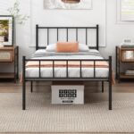 DIIYIV Twin Bed Frame-Classic Metal Platform Bed Frame,Mattress Foundation with Steel Slat Support,Under Foundation Storage,No Box Spring Needed, Easy Assembly, Twin Size - Image 2