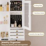 IRONCK Vanity Desk with Mirror and Lights, Makeup Vanity Table with 5 Drawers & Shelves, Power Outlet, Vanity Stool, Dressing Table with Jewelry Storage for Bedroom, White & Gold - Image 5