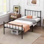 DIIYIV Twin Bed Frame-Classic Metal Platform Bed Frame,Mattress Foundation with Steel Slat Support,Under Foundation Storage,No Box Spring Needed, Easy Assembly, Twin Size - Image 4