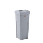 Rubbermaid Commercial Products Square Trash/Garbage Container with Untouchable Swing Top Lid, 23-Gallon, Gray, Perfect for Outdoor/Restaurant/School/Kitchen - Image 2