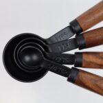 Set of 4 Measuring Spoons Black Measuring Scoops with Wooden Handle Stainless Steel Measuring Spoons Set for Kitchen Flour Spice Seasoning Measurement (15ml+5ml+2.5ml+1.25ml) - Image 5