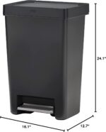 Rubbermaid Premier Series II Step-On Trash Can for Home and Kitchen, with Lid Lock and Slow Close, 12.4 Gallon, Charcoal, for Home/Kitchen/Garage/Apartment/Office - Image 8