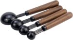 Set of 4 Measuring Spoons Black Measuring Scoops with Wooden Handle Stainless Steel Measuring Spoons Set for Kitchen Flour Spice Seasoning Measurement (15ml+5ml+2.5ml+1.25ml) - Image 3