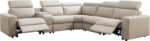 AMERLIFE Power Recliner Sectional Sofa with Storage/USB Port, Leather Recliner Sofa with Adjustable Headrest, Reclining Sectional Couches with Console and Cup Holder for Living Room (Beige Brown) - Image 8