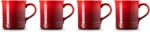 Le Creuset Stoneware Set of 4 Mugs, 14 oz. each, Cerise - Image 4