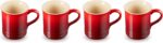 Le Creuset Stoneware Set of 4 Mugs, 14 oz. each, Cerise - Image 3