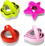 12-Piece Stainless Steel Cookie Cutter Set with Handles - Heart, Flower, Round, Five Star Shapes - Fruit Vegetable, Small Stainless Steel Biscuit Mold for Baking (Multicolor) - Image 2