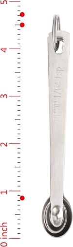 New Star Foodservice 42924 Stainless Steel Mini Measuring Spoons Set, 5-Piece Small Metal Measuring Spoon Set for Spices, Baking, Cooking, Dash, Pinch, Smidgen, Drop, Tad, Silver - Image 4