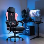 Gaming Chair with Massage and Packet Spring Cushion,Ergonomic Gamer Chairs for Adults with Footrest 300lbs,High Back Gamer Leather Chair with Headrest and Lumbar Support - Image 3