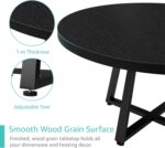 NUTIKAS 42 Inch Round Dining Table for 4, Modern Black Wood Grain Kitchen Table with Cross Metal Legs, Circular Industrial Dinner Table for Small Spaces, Breakfast Nook, Apartment, Office - Image 8
