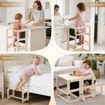 Toddler Kitchen Step Stool, 4-in-1 Foldable Standing Tower with Blackboard, Toddler Step Stool for Bathroom Sink, Kitchen Counter, Ages 18 Months+, 1-3 Year Old Boy Girl Gifts - Image 5