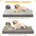 KSIIA Orthopedic Dog Bed Waterproof Dog beds for Extra Large Dogs Deluxe Plush Washable mat with Egg Crate Foam & Removable Cover, 53 x 36 Inch, Gray - Image 5
