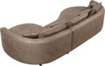 KEIKI 129" Curved Oversized Modular Leathaire Sectional Sofa with Right Chaise, 4 Pillows, 3 Back Cushion, Modern Style Comfy 5-Seater Couch, Easy Assembly, for Office, Apartment, Living Room, Brown - Image 8