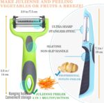 GANNK Potato Apple Vegetable Peelers for Kitchen, I and Y Peelers for Fruit Veggie Potatoes Carrot Cucumber, 3 in 1 Blade Spin Design With Julienne Function - Image 9