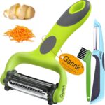 GANNK Potato Apple Vegetable Peelers for Kitchen, I and Y Peelers for Fruit Veggie Potatoes Carrot Cucumber, 3 in 1 Blade Spin Design With Julienne Function - Image 2