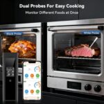Smart Wireless Meat Thermometer Digital, 2 Probes, Advanced Bluetooth Food Thermometer for Cooking, IP67, Real-Time Monitoring & Smart Alerts with APP for BBQ, Grill, Oven, Smoker, Kitchen Gifts - Image 5