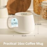 Teocera 16oz Ceramic Coffee Mugs Set of 4 – Stackable Latte Cups, Microwave, Dishwasher & Oven Safe – Ideal for Coffee, Cappuccino, Hot Chocolate, Housewarming Gifts，White - Image 4